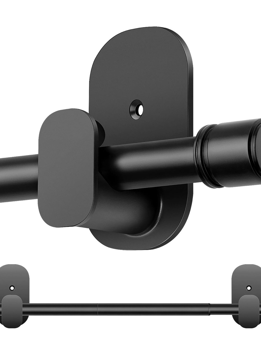 No Drilling Curtain Rod (Black, 48-84")